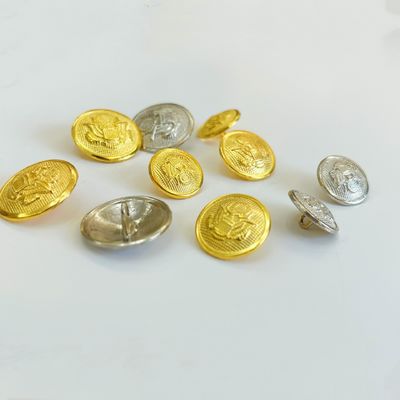 कढ़ाई कस्टम धातु पीतल गोल बटन के साथ Plating खत्म स्नैप बटन
